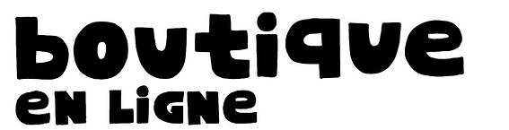 texte écrit à la main "boutique"