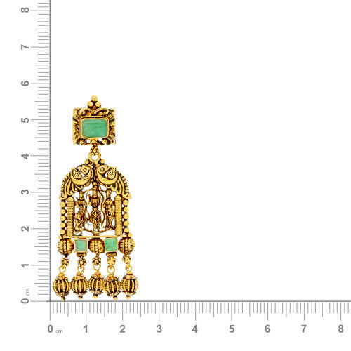 Thumbnail: Exquisite Dynasty Badge 22 Karat Yellow Gold Gemstone Necklace Set NSPTRDDEV010N