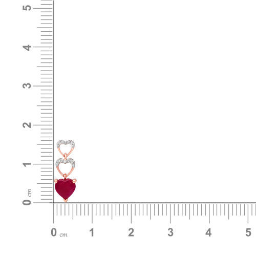 Thumbnail: Fancy Heart Drop 18 Karat Rose Gold Diamond Pendant MGNHTH062PN1