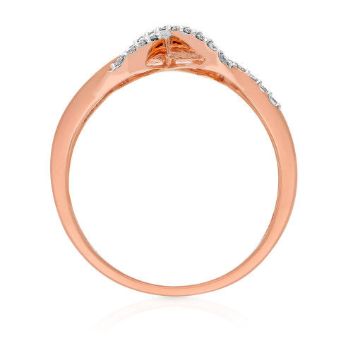 Thumbnail: Charming Infinity Twist 18 Karat Rose Gold Diamond Ring MPGNGEN619RN1