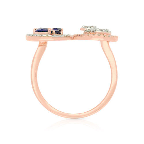 Thumbnail: Fancy Glasses 18 Karat Rose Gold Diamond Ring MVRVRZ011RN1