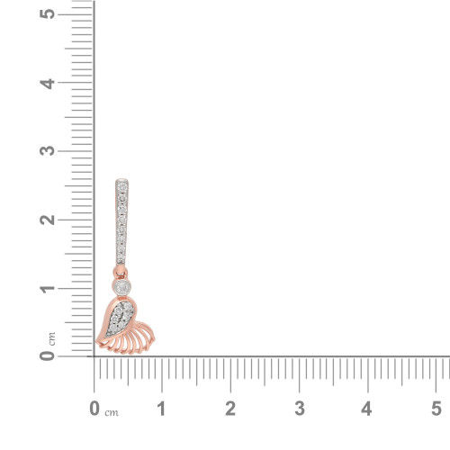 Thumbnail: Fancy Heart Stick 18 Karat Rose Gold Diamond Earring MGNHTH016ER1