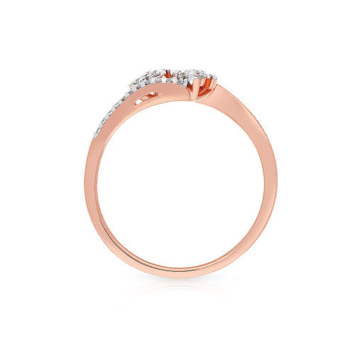 Thumbnail: Elegant Twin Floral 18 Karat Rose Gold Diamond Ring MGNAFD043RN1_R