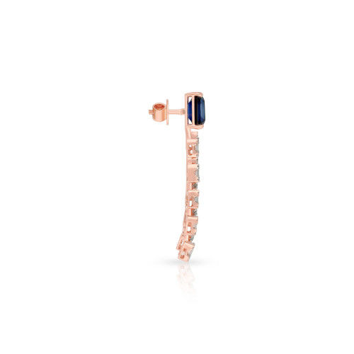 Thumbnail: Fancy Blue Box 18 Karat Rose Gold Diamond Necklace Set NSMVRVRZ012NK2