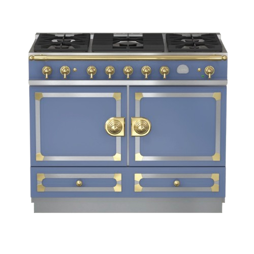 Estufa La Cornue CornuFé 110 Dual Fuel – Provence Blue / Polished Brass
