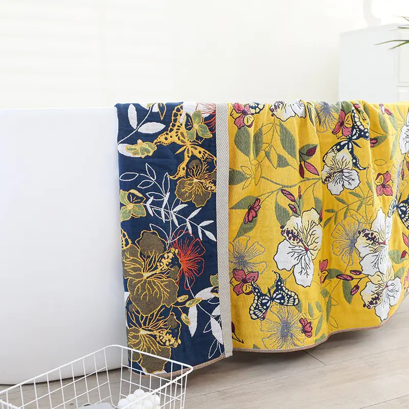 Indexkép: Gyorsan száradó pamut ágytakaró, lepkés-virágos mintás