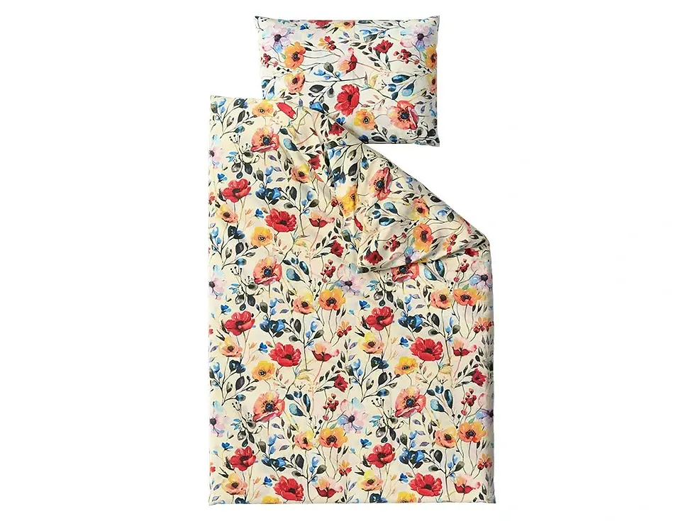 Színes virágos 100% pamut ágyneműhuzat szett 140x200