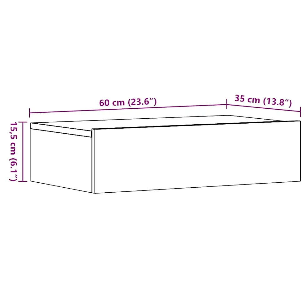 Indexkép: 2 db Fali éjjeliszekrény RGB LED világítással, Tölgy színben