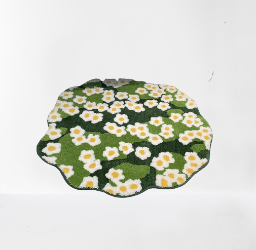Thumbnail: Patch of Flowered Green Grass Rug