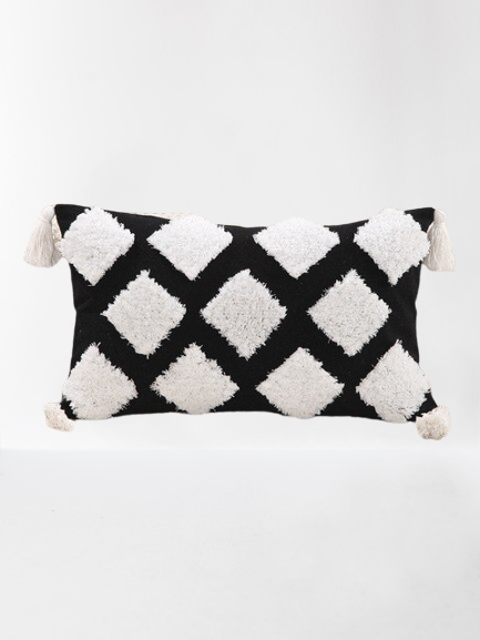 Thumbnail: Dark Stylish Boho Tassel Throw Pillow Cases