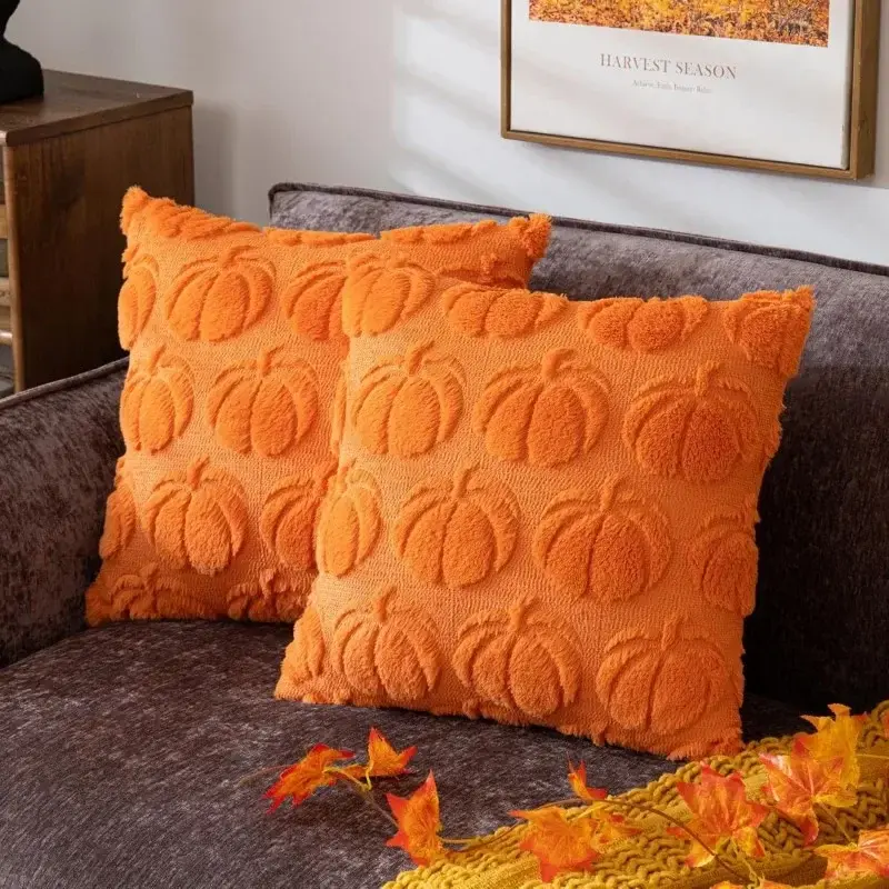 Thumbnail: Pumpkin Patched Throw Pillow Covers