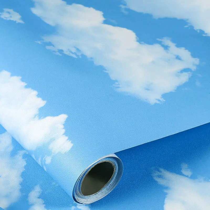 Sky Blue Head in the Clouds Wallpaper Strip