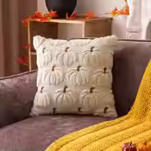 Thumbnail: 3D Pumpkin Patched Throw Pillows