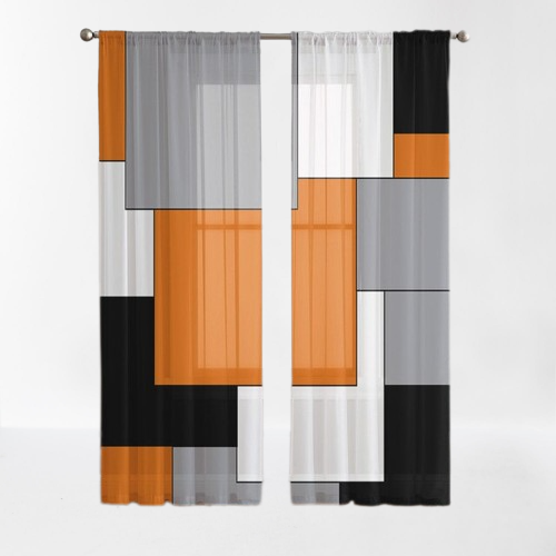 Thumbnail: Block Patterned Gradient Sheer Curtains