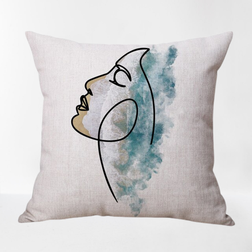 Thumbnail: Modern Face Design Accent Plush Pillow Cases
