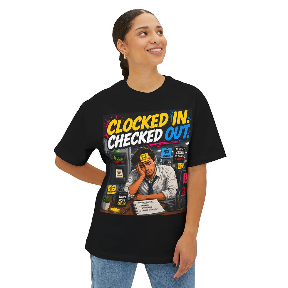Thumbnail: Clocked In Checked Out Tee — Funny Workday Unisex T-Shirt