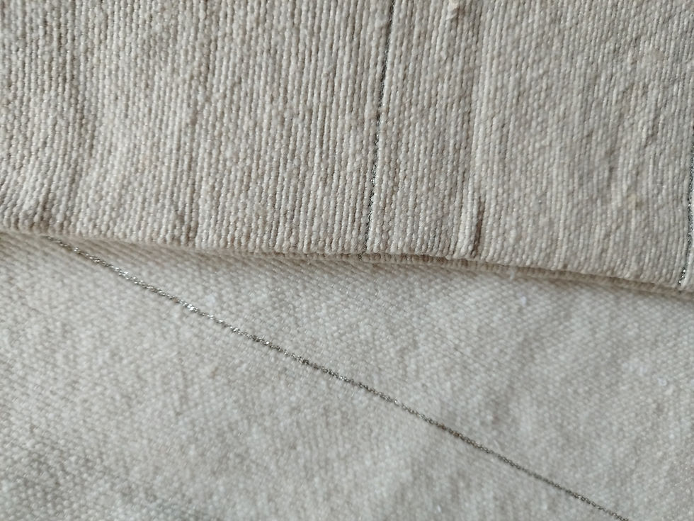 Miniature : Couverture pompons ligne argentées