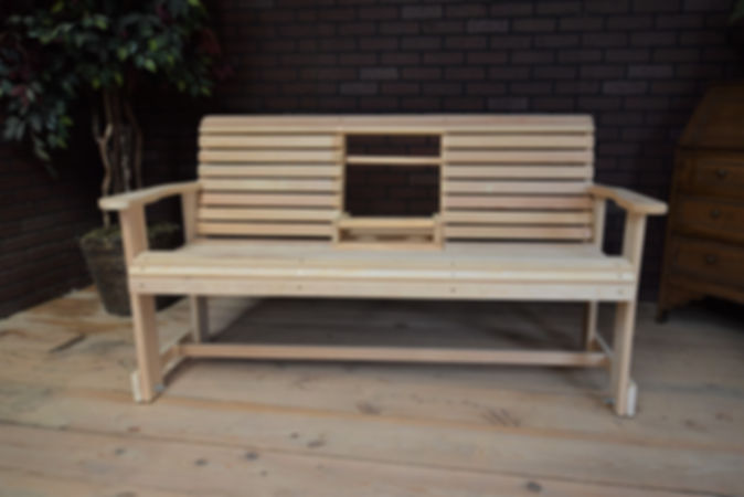 5ft Cypress Roll Bench with Flip Cup Holder