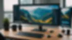Eye level view of a modern computer setup showcasing a Windows desktop