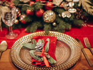 mesa com decoração de natal