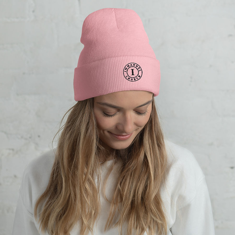 Thumbnail: Yupoong 12" Cuffed Beanie - Black Logo