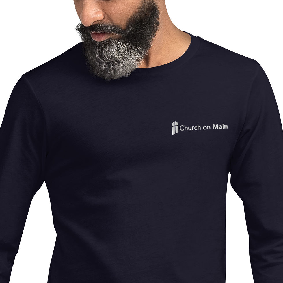 Thumbnail: 3501 Unisex Long Sleeve Shirt White Embroidered Logo