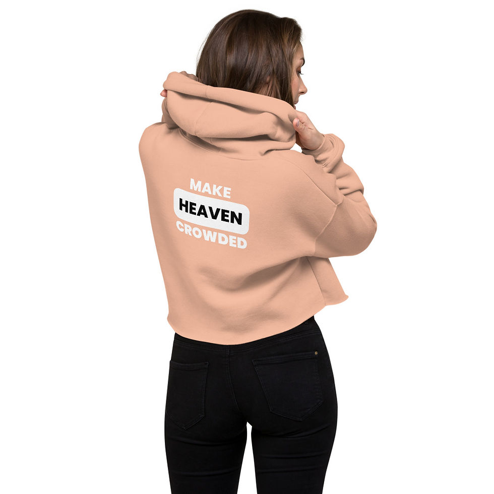 Thumbnail: Crowded Heaven Women's Fleece Crop Hoodie