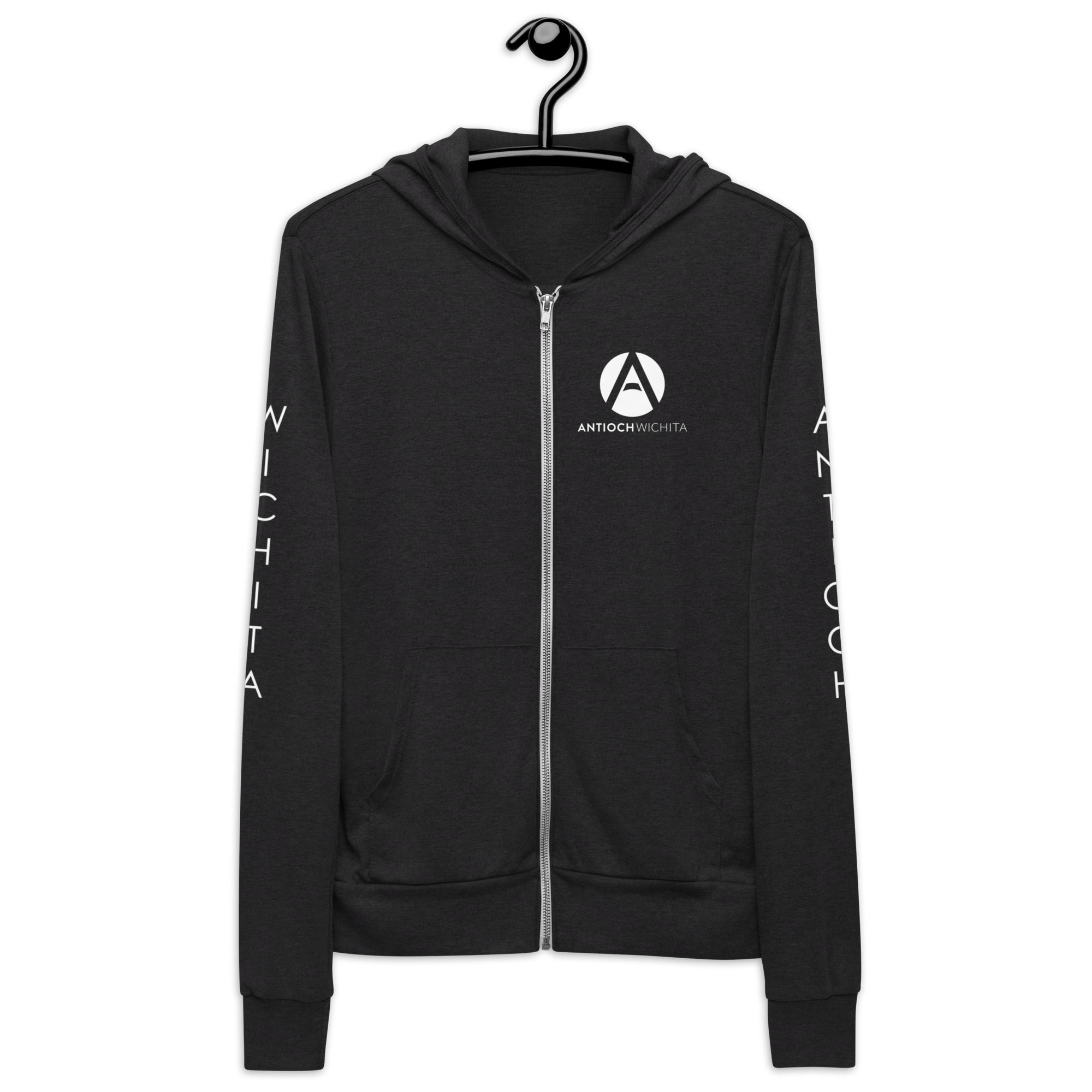 Unisex Triblend Lightweight Zip Hoodie (Logo & Sleeve Print)