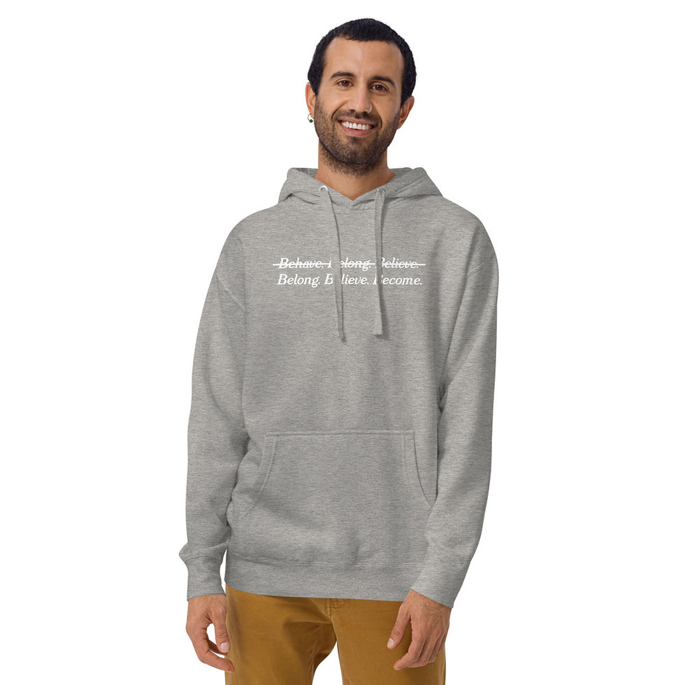 Thumbnail: Belong, Believe, Become Unisex Hoodie