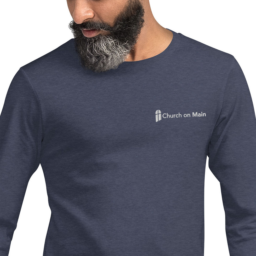 Thumbnail: 3501 Unisex Long Sleeve Shirt White Embroidered Logo