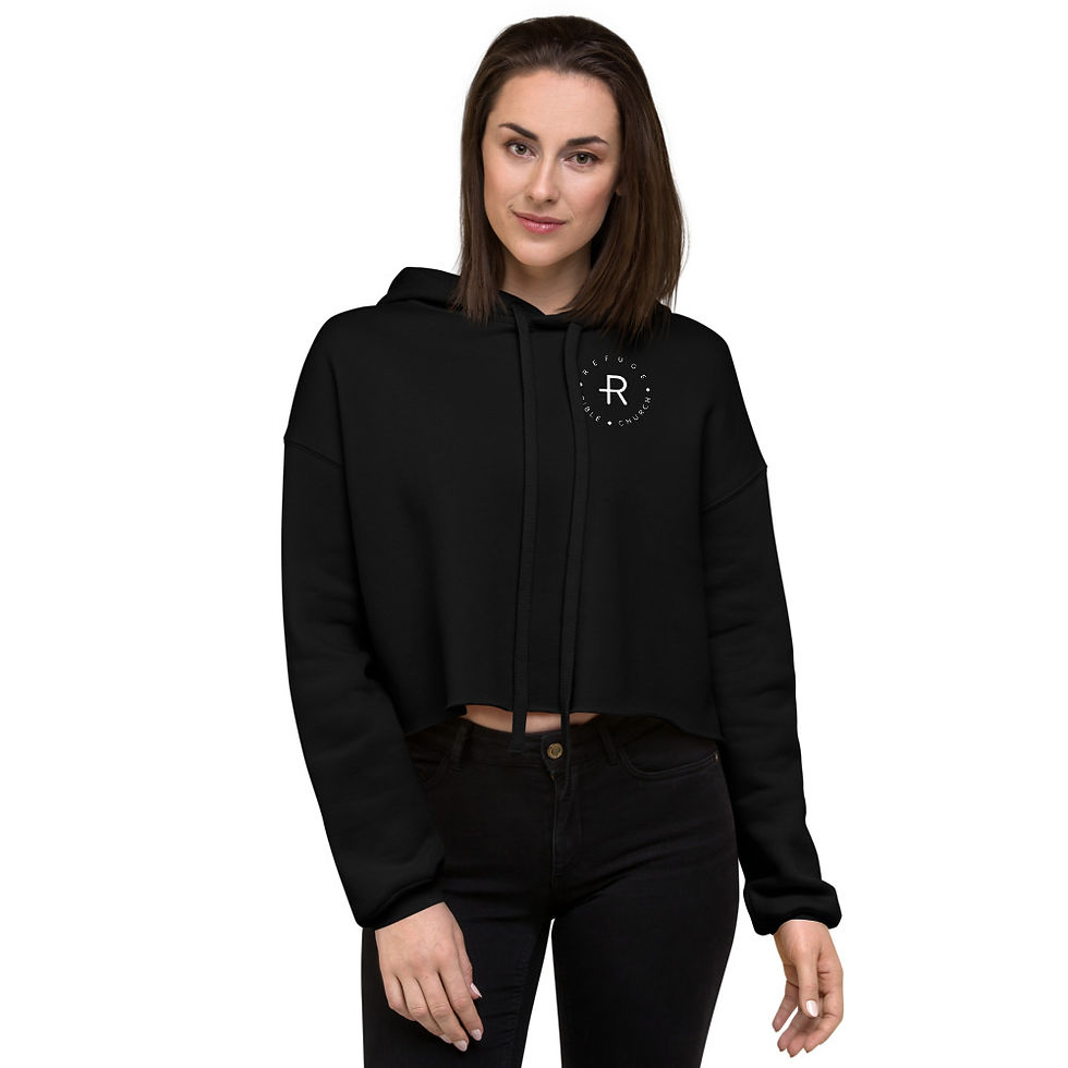 Thumbnail: Crowded Heaven Women's Fleece Crop Hoodie
