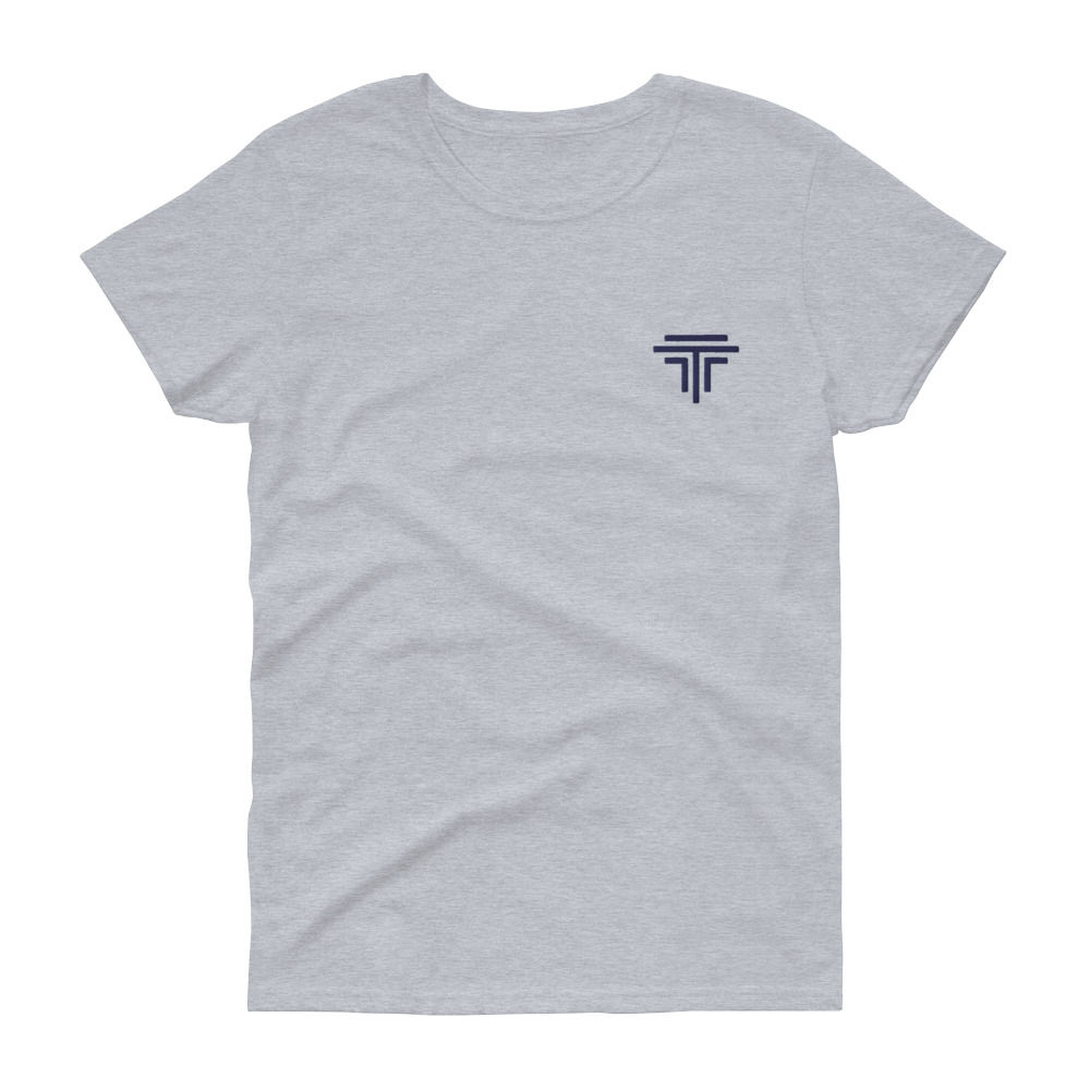 Ladies Heavy Cotton T-Shirt - Black Embroidered Logo