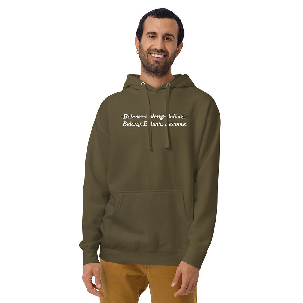 Thumbnail: Belong, Believe, Become Unisex Hoodie