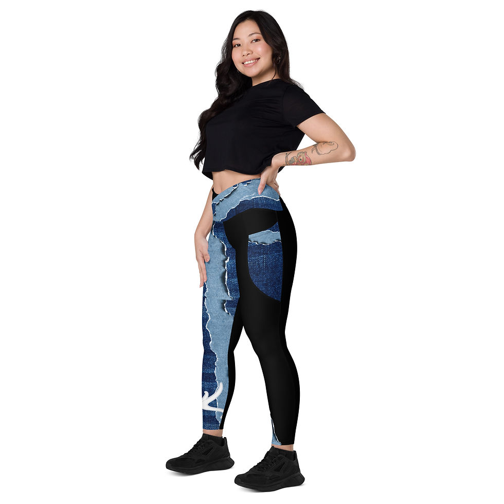 Miniature : Leggings Sculpt me "Denim Illusion" Ceinture croisée 