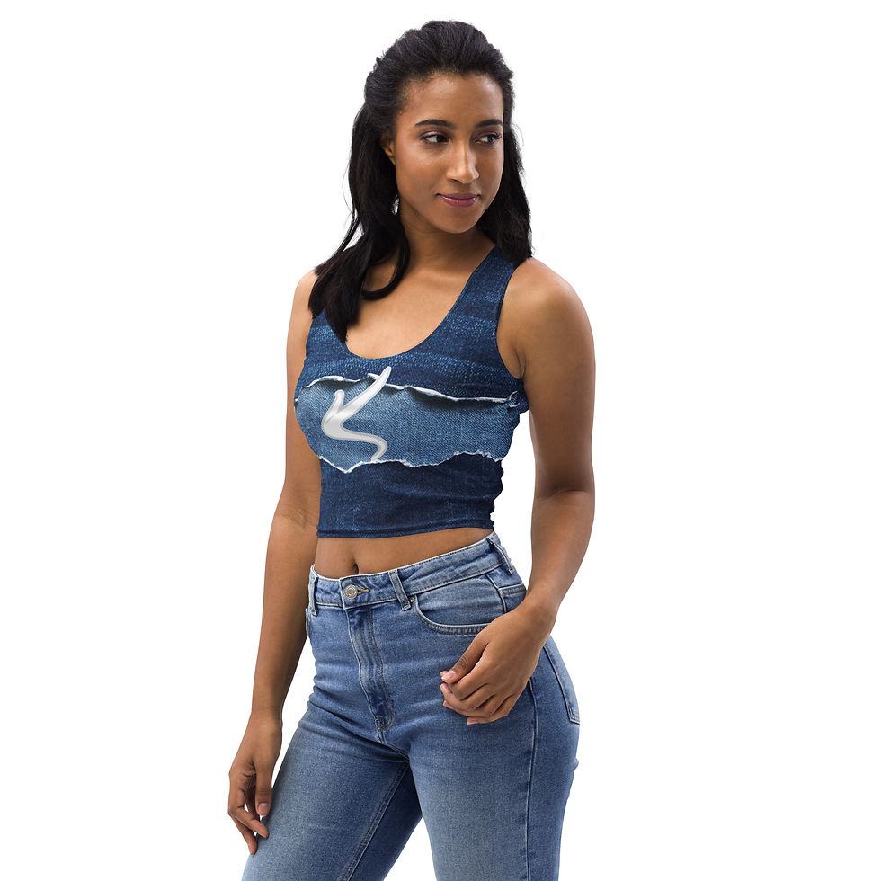 Miniature : Crop Top sans manches "Denim Illusion"