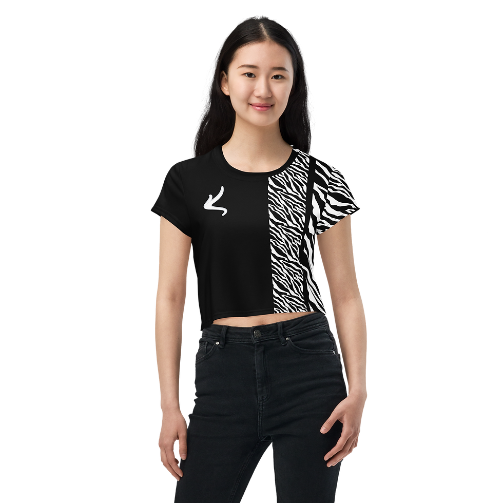 Miniature : Crop top - Black & Zebra