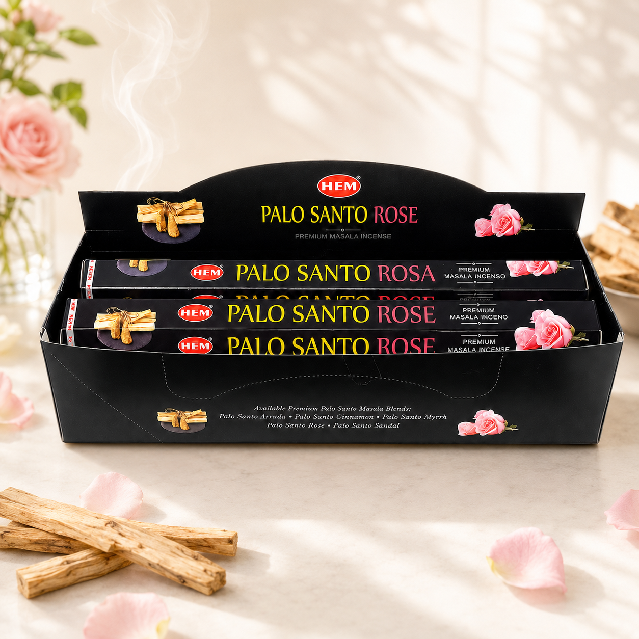 Hem Palo Santo Rose Incense 15 Stick per Pack (6 packs/box)