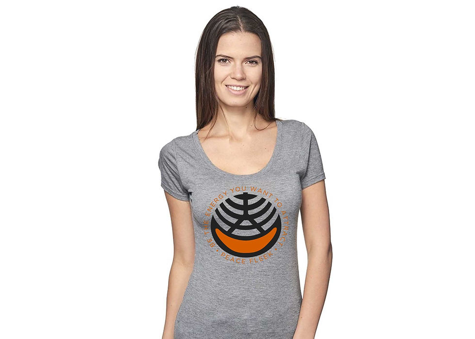 Thumbnail: Women's Viscose Bamboo and Organic Cotton Peacefleek Tee Shirt