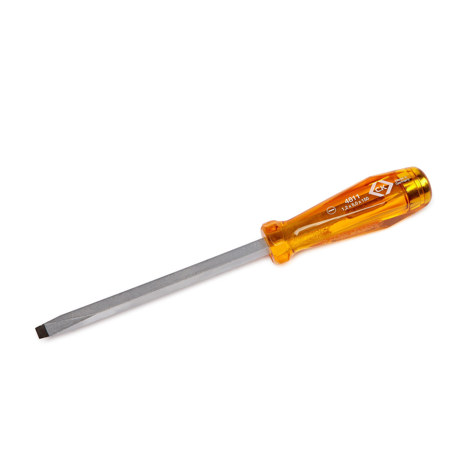 Full view of C.K Heavy-Duty Screwdriver showing blade and ergonomic handle