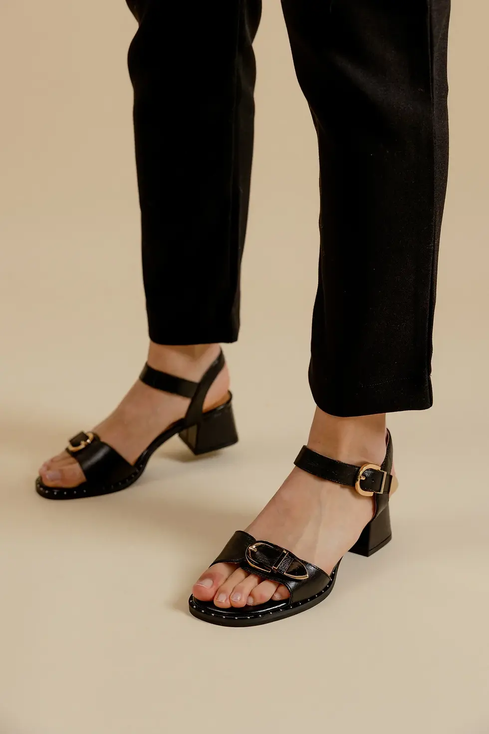 Miniature : Sandale noire à talon Keith par Emilie Karston