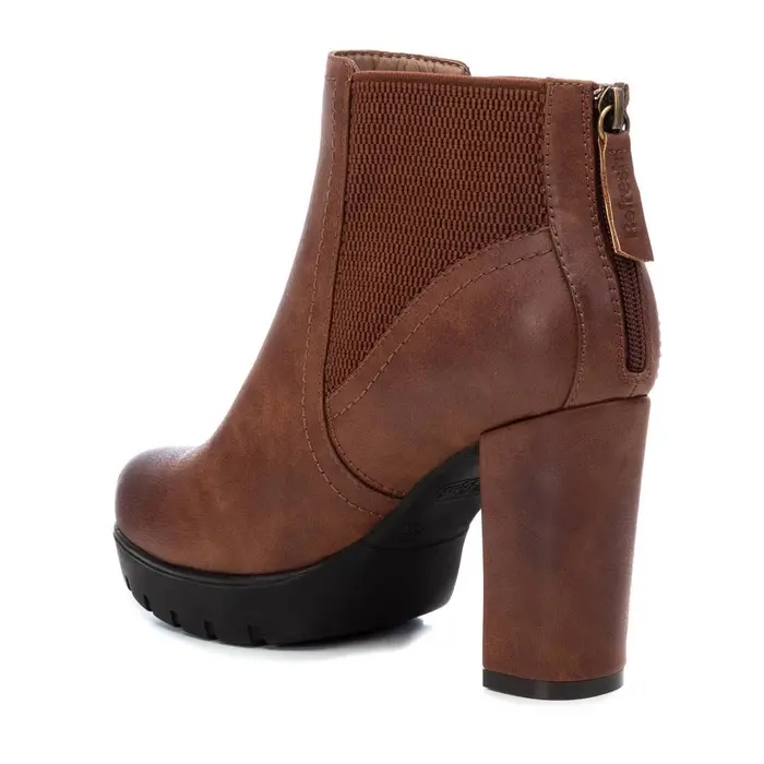 Miniature : Bottine compensée camel à zip arrière par Refresh