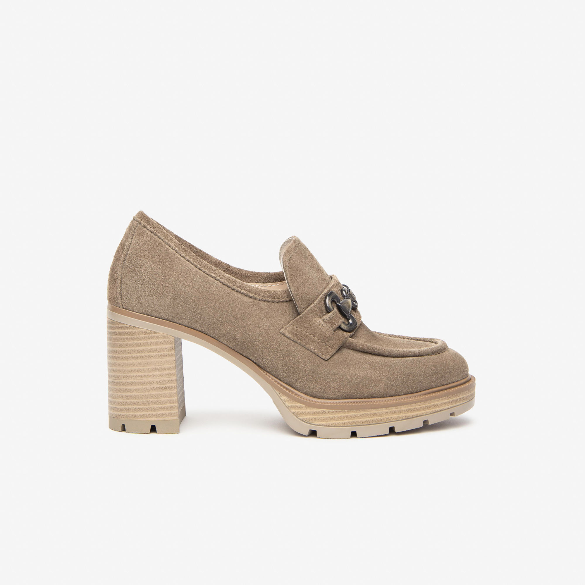Mocassin velours taupe à plateforme par NeroGiardini