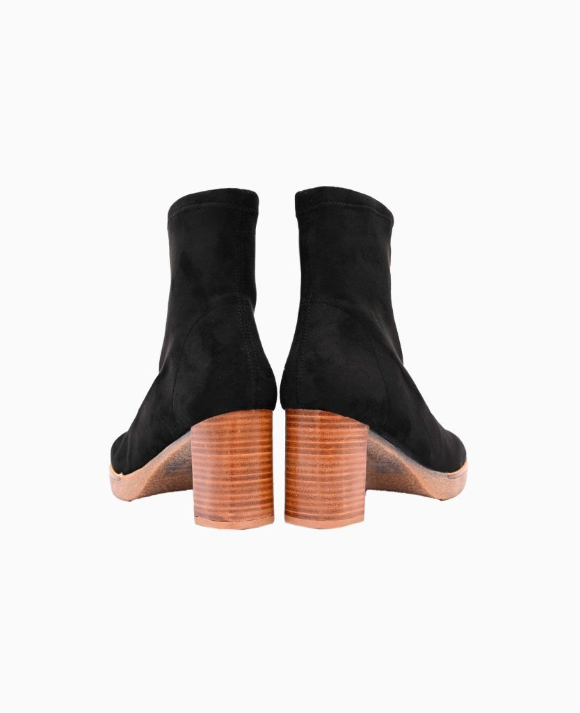 Miniature : Bottine à plateforme velours noir eco-friendly par Miss Elastic