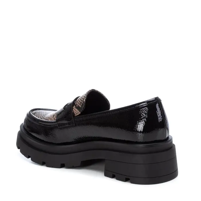 Miniature : Mocassin noir vernis imprimé serpent par XTI