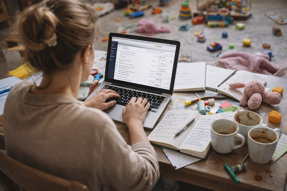 a mother struggling to balance work and motherhood