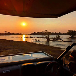 Sunset by the Zambezi river