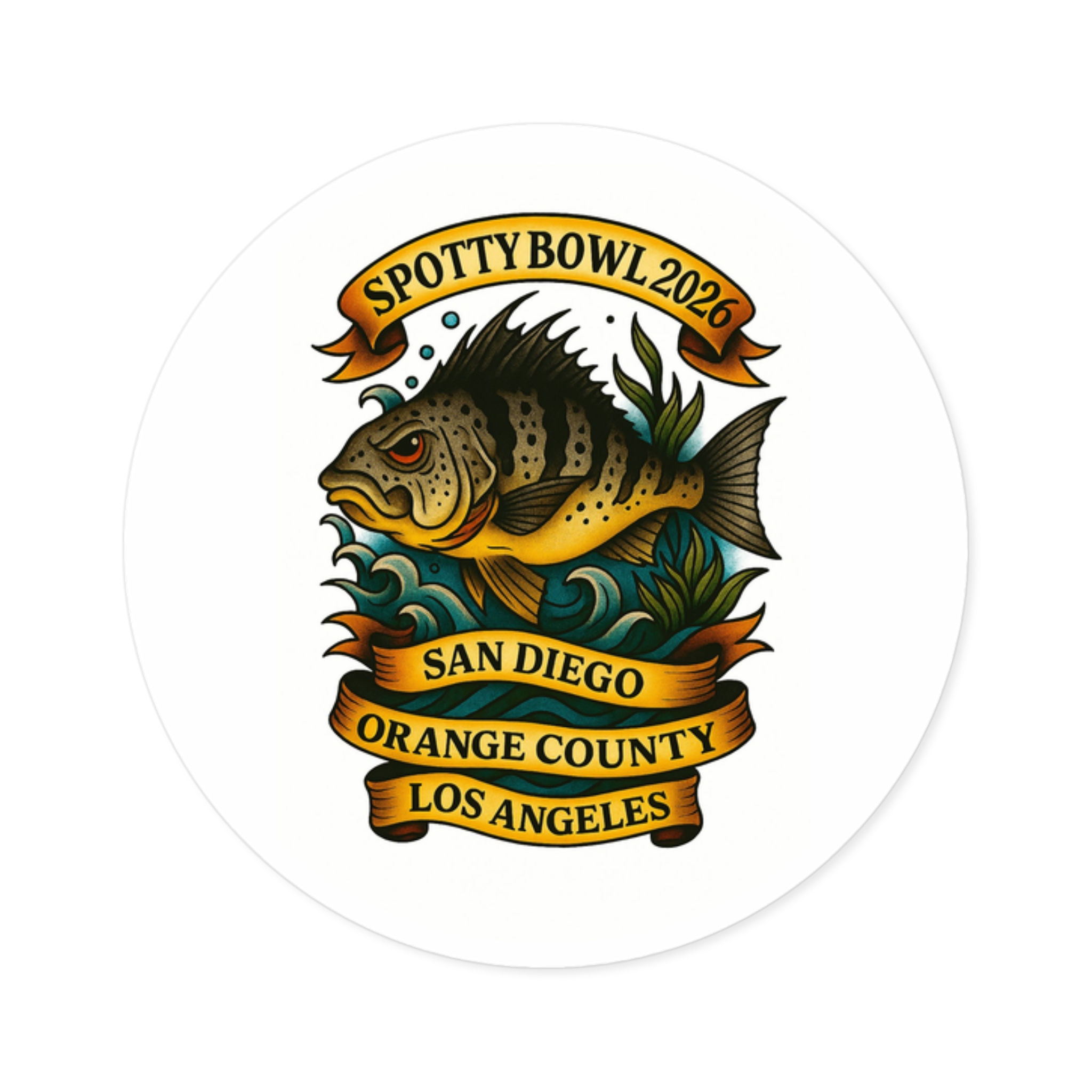 SPOTTY BOWL Round Stickers, Indoor\Outdoor