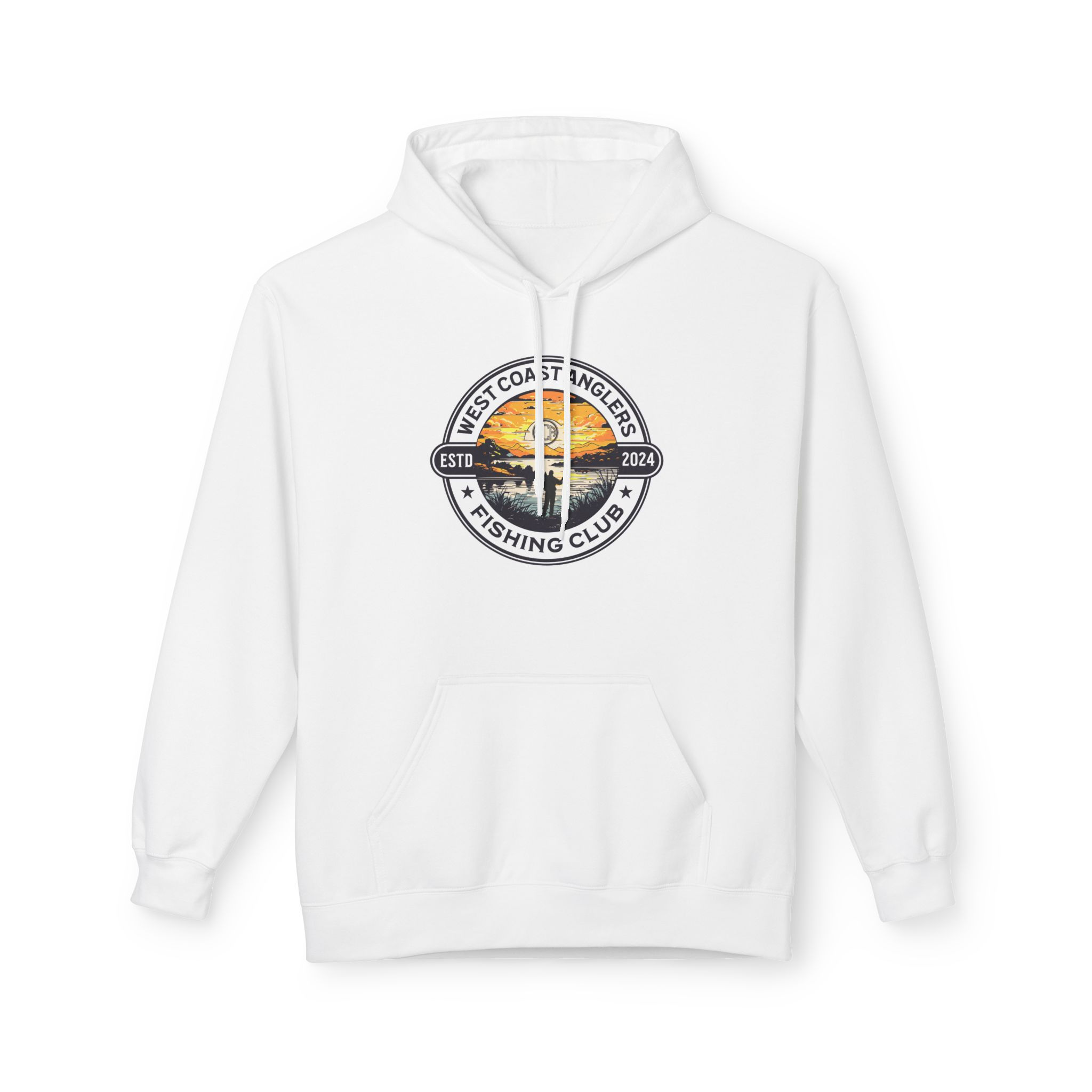 WEST COAST ANGLERS FISHING CLUB Unisex Midweight Softstyle Fleece Hoodie