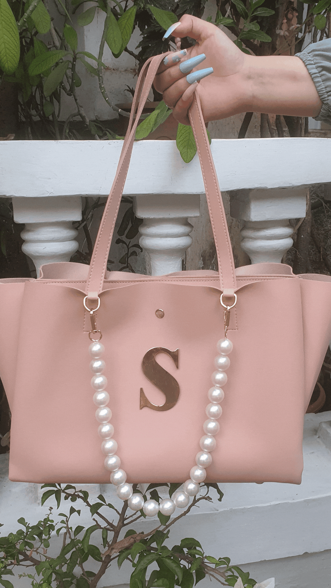 Personalized Light Pink Tote Bag