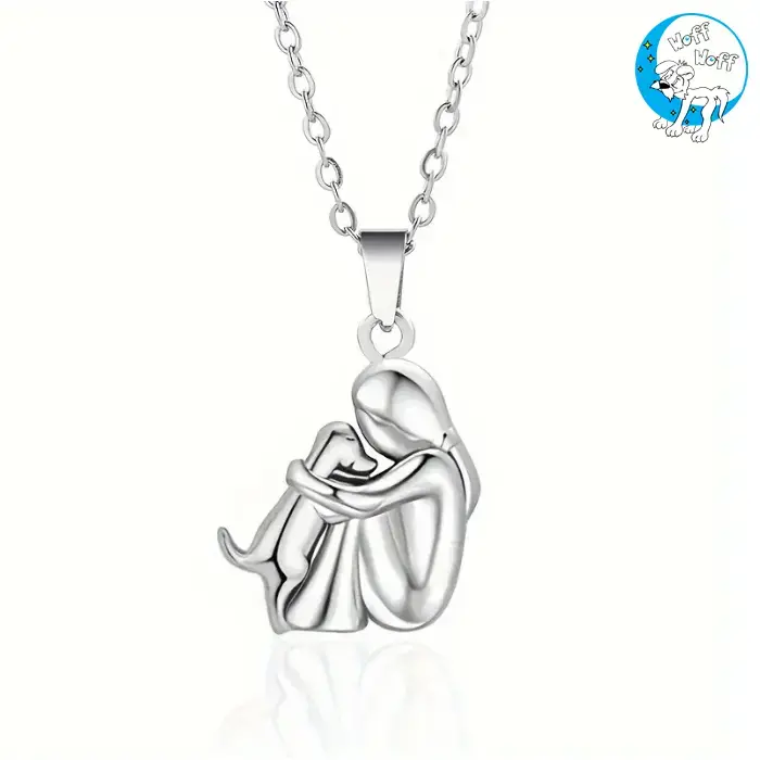 Lančić s privjeskom djevojke i psa za ljubitelje pasa